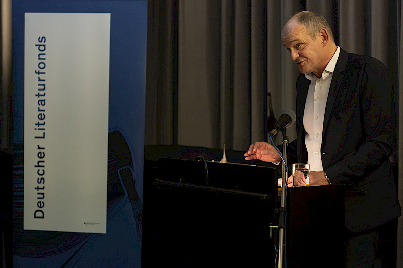 Thomas Lehr bei der Verleihung des Kranichsteiner Literaturpreises 2018